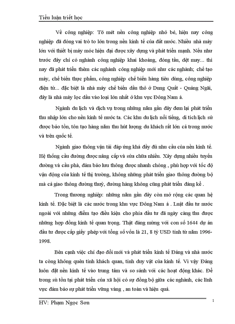 image for page Vận dụng quan điểm trong triết học Mác Lê Nin để phân tích quá trình chuyển đổi sang nền kinh tế thị trường ở Việt Nam 1