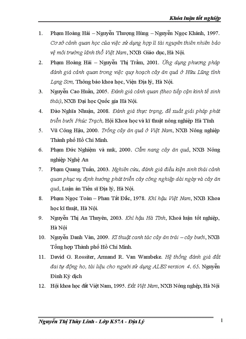 image for page Đánh giá thích nghi sinh thải cảnh quan của cây bưởi Phúc Trạch trên địa bàn huyện Hương Khê tỉnh Hà Tĩnh bằng mô hình ALES GIS