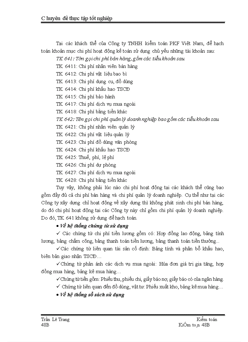 image for page Quy trình kiểm toán khoản mục chi phí hoạt động trong kiểm toán Báo cáo tài chính do Công ty TNHH kiểm toán PKF Việt Nam thực hiện