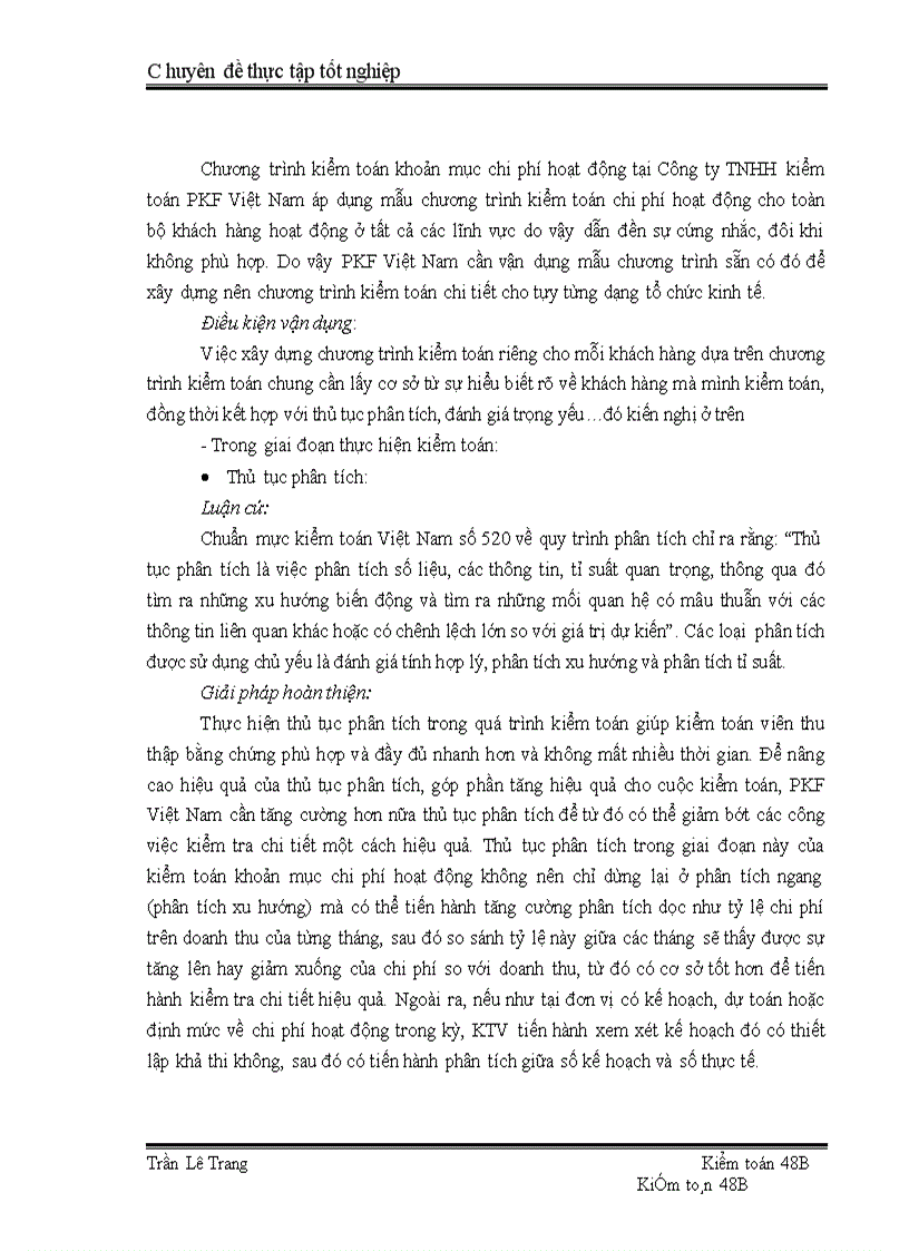 image for page Quy trình kiểm toán khoản mục chi phí hoạt động trong kiểm toán Báo cáo tài chính do Công ty TNHH kiểm toán PKF Việt Nam thực hiện