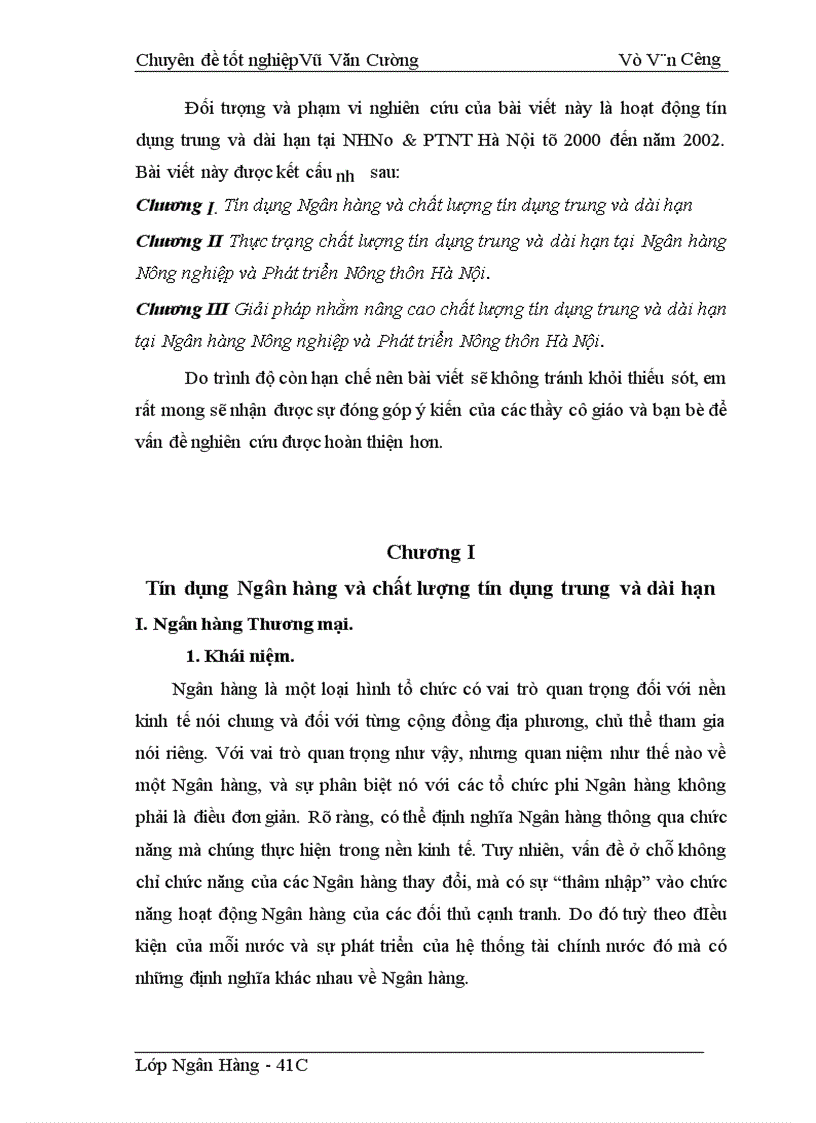 image for page Giải pháp nâng cao chất lượng tín dụng trung và dài hạn tại ngân hàng nông nghiệp và phát triển nông thôn Hà Nội 1