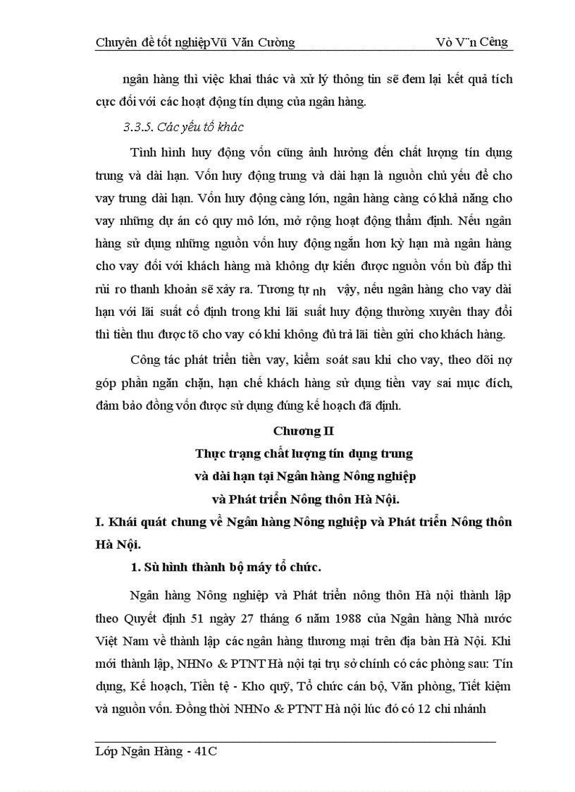 image for page Giải pháp nâng cao chất lượng tín dụng trung và dài hạn tại ngân hàng nông nghiệp và phát triển nông thôn Hà Nội 1