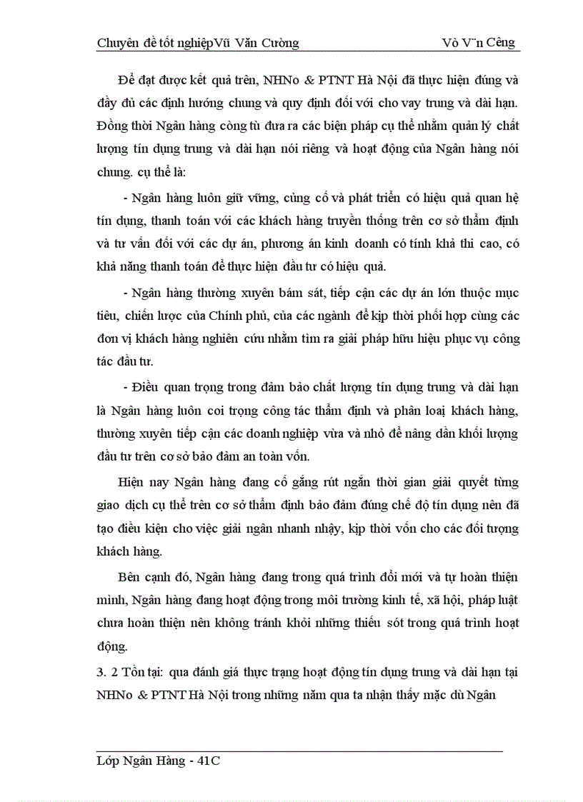 image for page Giải pháp nâng cao chất lượng tín dụng trung và dài hạn tại ngân hàng nông nghiệp và phát triển nông thôn Hà Nội 1