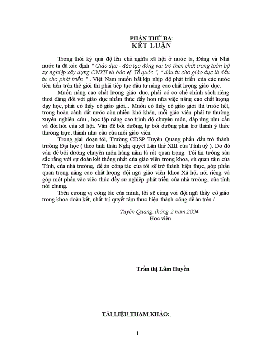 image for page Một số giải pháp bồi dưỡng để nâng cao trình độ chuyên môn cho giáo viên khoa xã hội thuộc trường cđsp tuyên quang giai đoạn 2004 2006