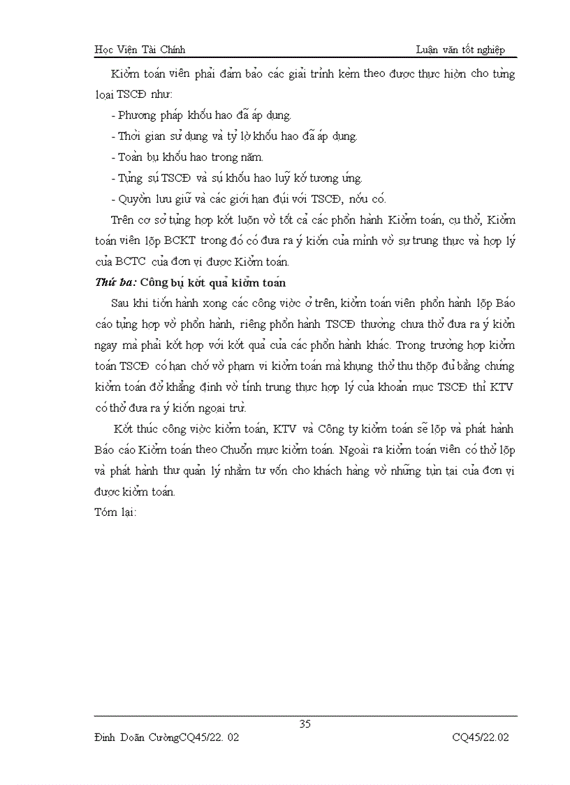 image for page Hoàn thiện kiểm toán khoản mục Tài sản cố định trong kiểm toán Báo cáo tài chính do Công ty TNHH Kiểm toán và tư vấn A C Chi nhánh Hà Nội thực hiện