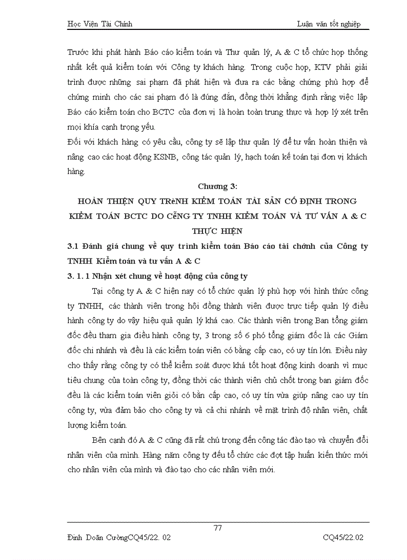 image for page Hoàn thiện kiểm toán khoản mục Tài sản cố định trong kiểm toán Báo cáo tài chính do Công ty TNHH Kiểm toán và tư vấn A C Chi nhánh Hà Nội thực hiện