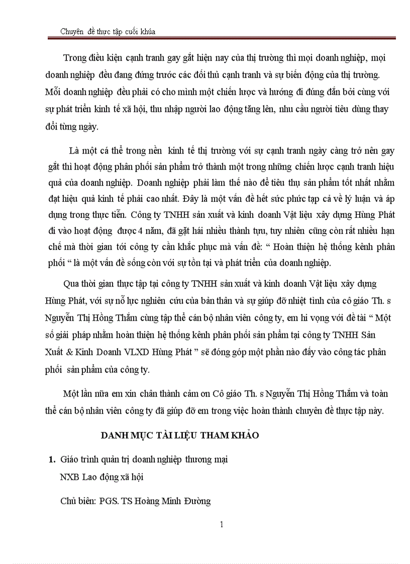 image for page Một số giải pháp nhằm hoàn thiện hệ thống kênh phân phối sản phẩm tại công ty TNHH Sản Xuất Kinh Doanh VLXD Hùng Phát