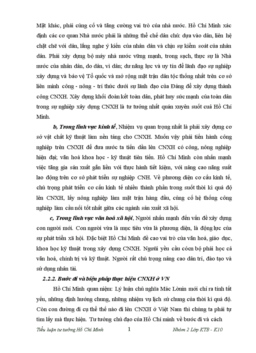 image for page Quan điểm về những đặc trưng bản chất về bước đi và biện pháp xây dựng CNXH của Hồ Chí Minh Sự vận dụng của ĐCS Việt Nam vào công cuộc đổi mới hiện nay