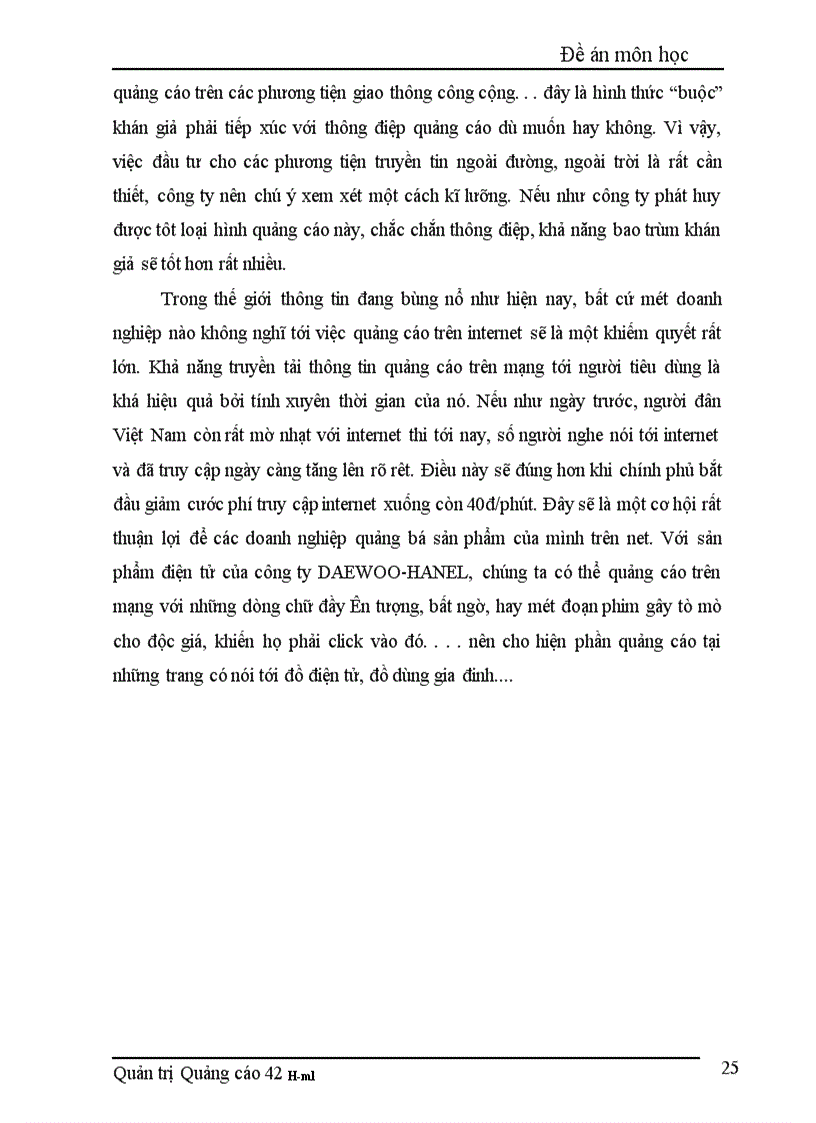 image for page Thực trạng việc sử dụng phương tiện quảng cáo trong hoạt động marketing sản phẩm điện tử của công ty Daewoo Hanel 1