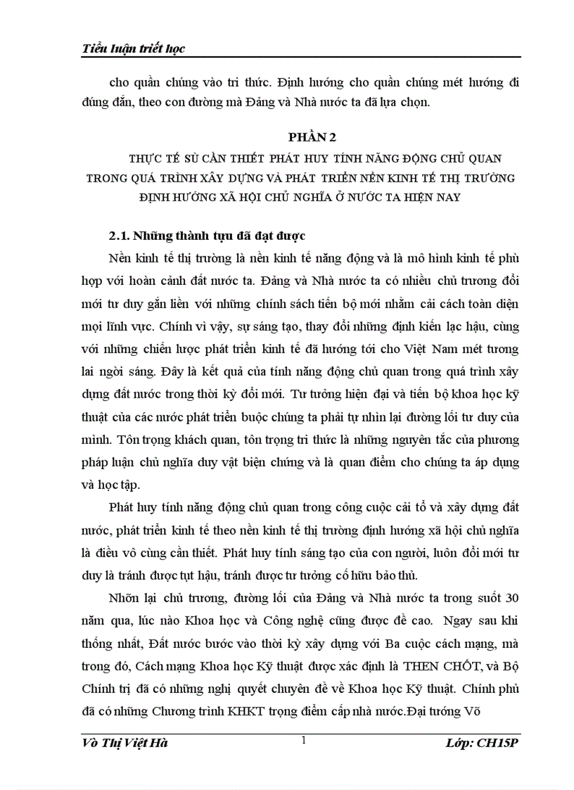 image for page Sự cần thiết phải phát huy tính năng động chủ quan trong quá trính xây dựng và phát triển nền kinh tế thị trường định hướng x hội chủ nghĩa ở nước ta hiện nay