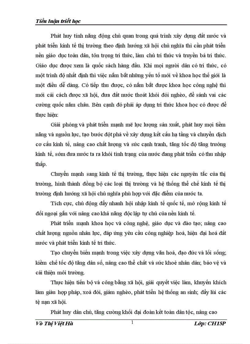 image for page Sự cần thiết phải phát huy tính năng động chủ quan trong quá trính xây dựng và phát triển nền kinh tế thị trường định hướng x hội chủ nghĩa ở nước ta hiện nay