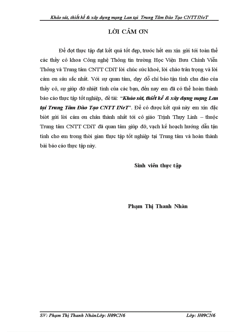 image for page Khảo sát thiết kế xây dựng mạng Lan tại Trung Tâm Đào Tạo CNTT INeT