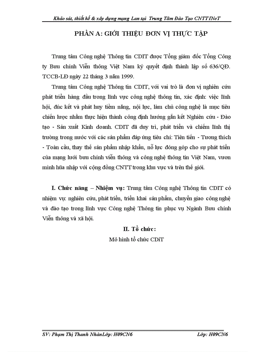 image for page Khảo sát thiết kế xây dựng mạng Lan tại Trung Tâm Đào Tạo CNTT INeT