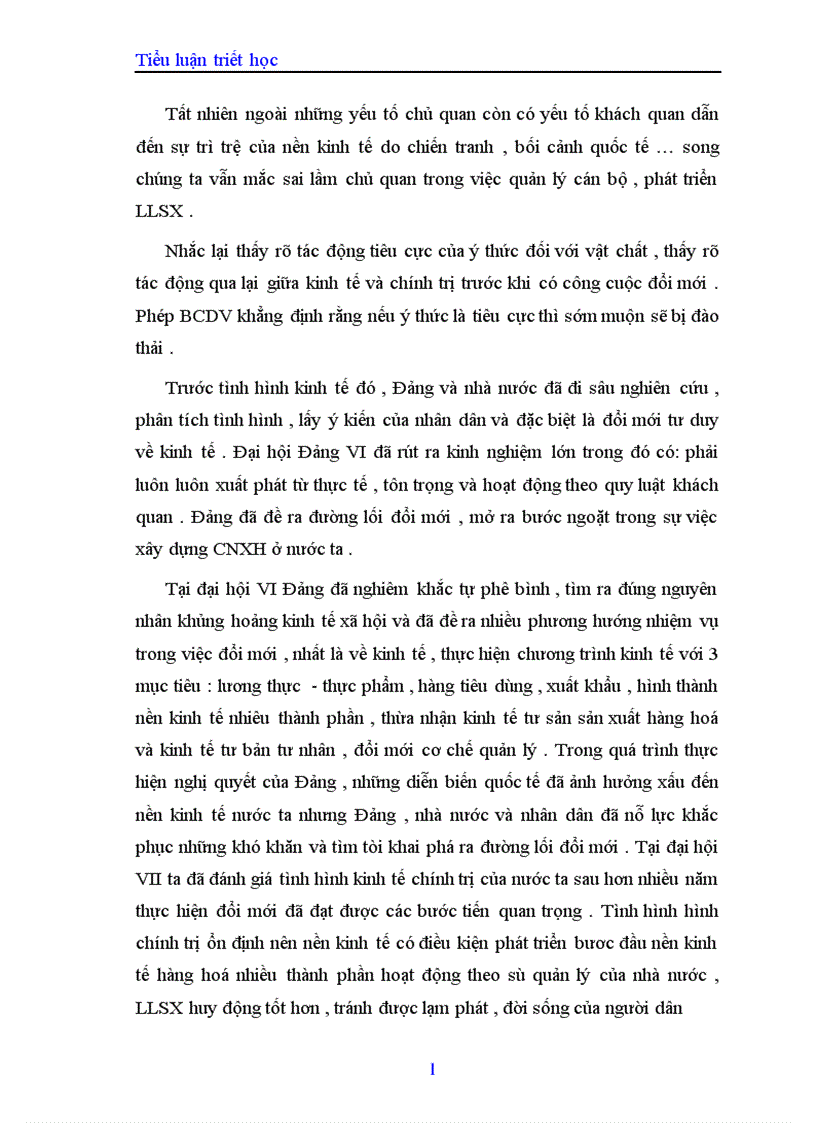 image for page Mối quan hệ biện chứng giữa vật chất và ý thức trong nền kinh tế nước ta hiện nay 1