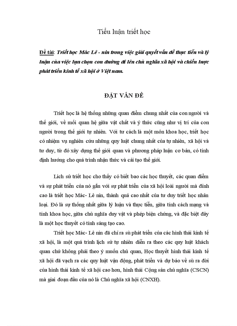 image for page Triết học Mác Lê nin trong việc giải quyết vấn đề thực tiễn và lý luận của việc lựa chọn con đường đi lên chủ nghĩa x hội và chiến lược phát triển kinh tế x hội ở Việt nam