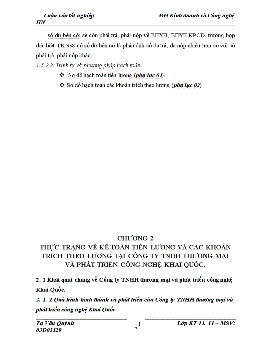 image for page Kế toán tiền lương và các khoản trích theo lương tại Công ty TNHH Thương mại và Phát triển Công nghệ Khai Quốc 1