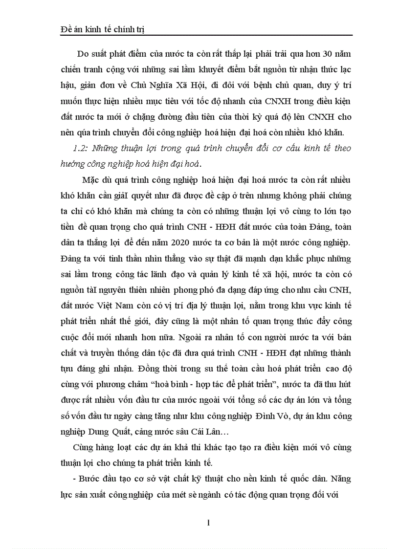 image for page Chuyển đổi cơ cấu kinh tế trong tiến trình CNH HĐH ở nước ta hiện nay