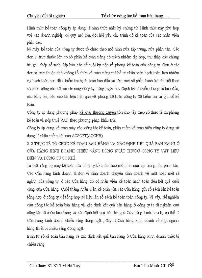 image for page Tổ chức kế toán bán hàng và xác định kết quả bán hàng tại Cửa hàng kinh doanh chiếu sáng đóng ngắt thuộc công ty vật liệu điện và dụng cụ cơ khí 1