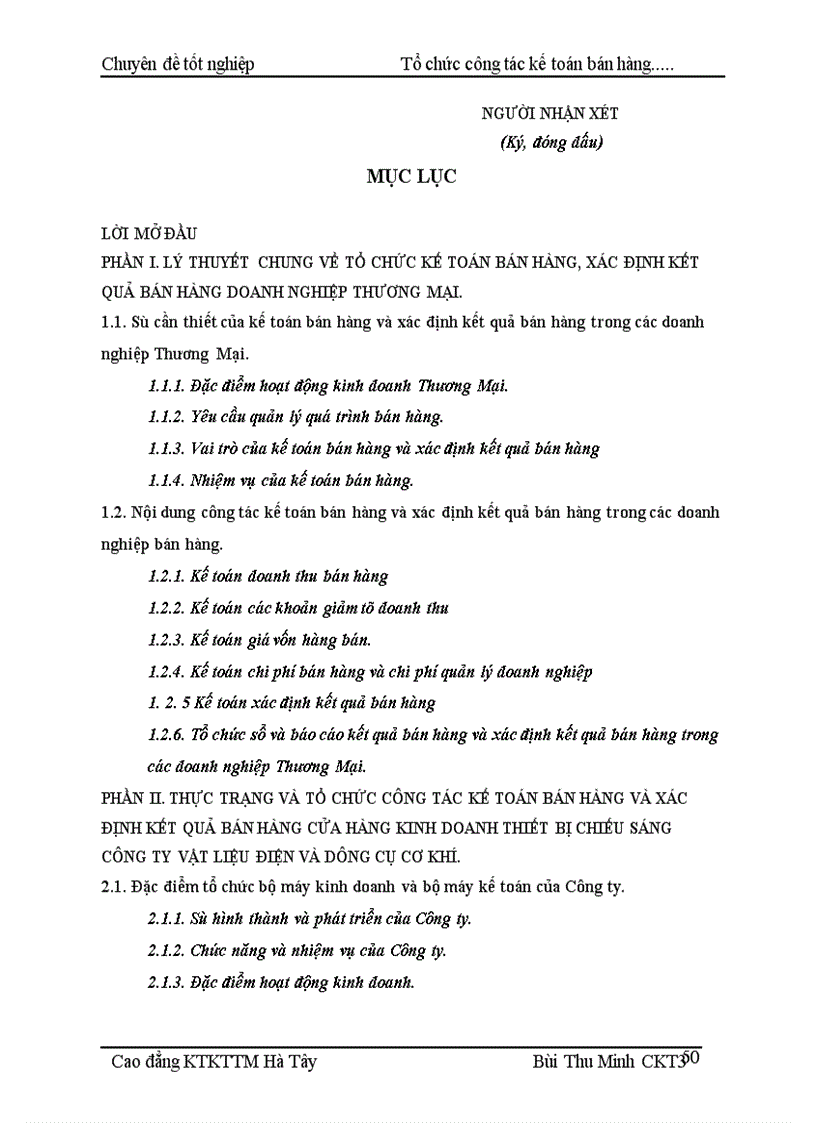 image for page Tổ chức kế toán bán hàng và xác định kết quả bán hàng tại Cửa hàng kinh doanh chiếu sáng đóng ngắt thuộc công ty vật liệu điện và dụng cụ cơ khí 1