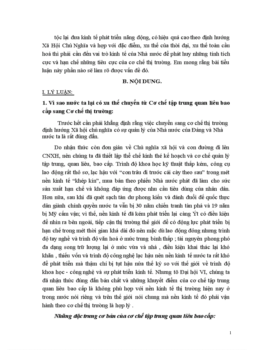 Cơ chế thị trường trong thời kỳ quá độ lên Chủ Nghĩa Xã Hội ở Việt Nam 1