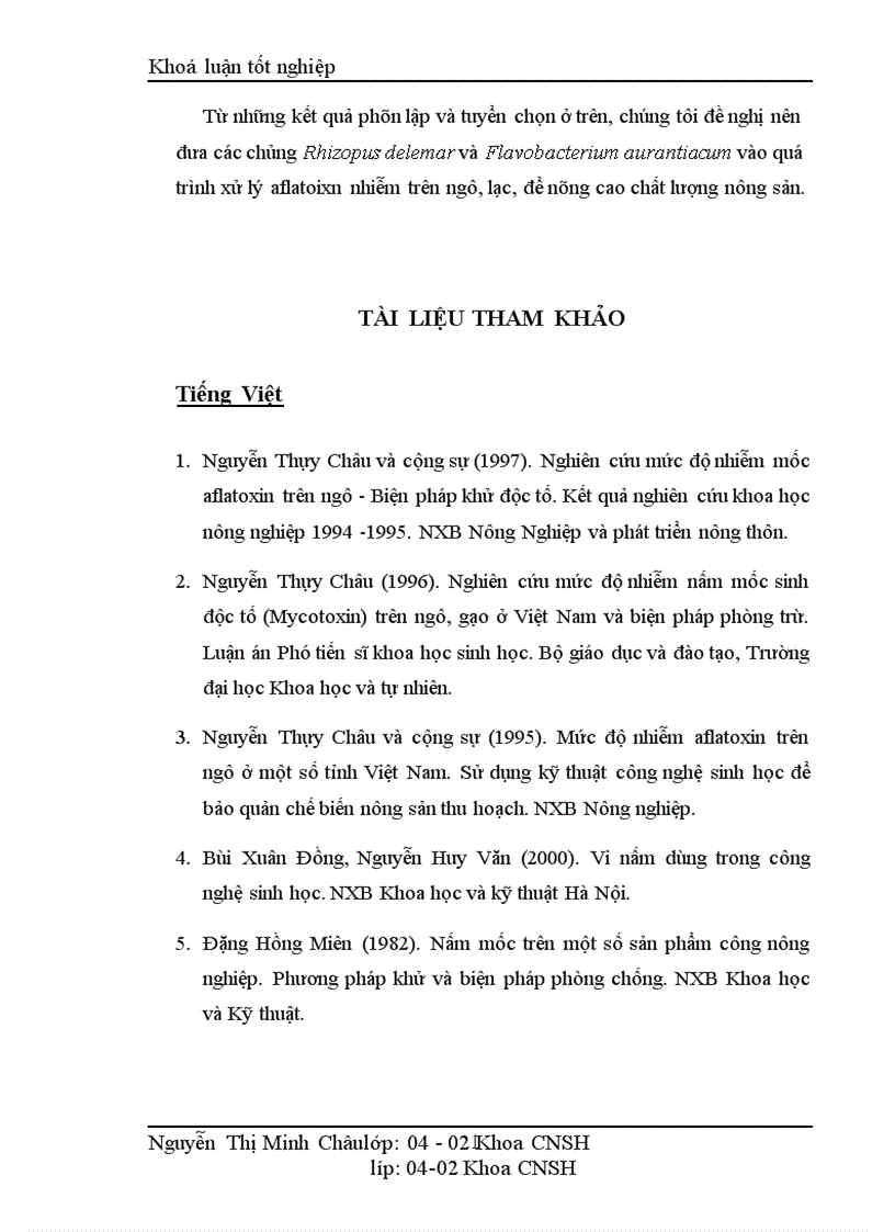 image for page Phân lập và tuyển chọn các chủng vi khuẩn và vi nấm có khả năng khử aflatoxin nhiễm trên ngô lạc ở mức độ cao 1