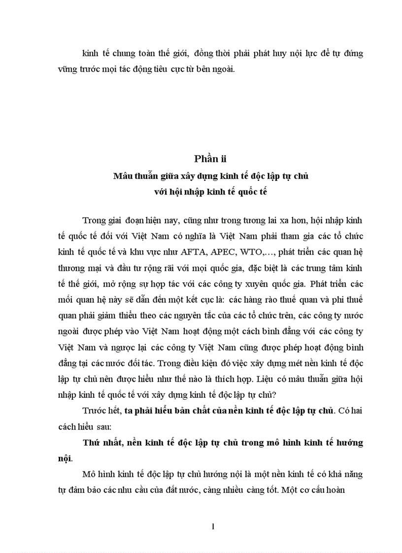 image for page Phép biện chứng về mâu thuẫn và việc phân tích mâu thuẫn giữa xây dựng kinh tế độc lập tự chủ với hội nhập kinh tế quốc tế 1