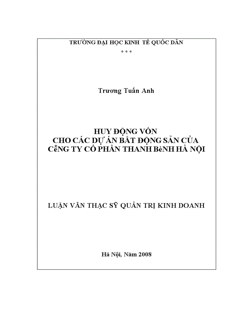 image for page Huy động vốn cho các dự án bất động sản của công ty cổ phần Thanh Bình Hà Nội