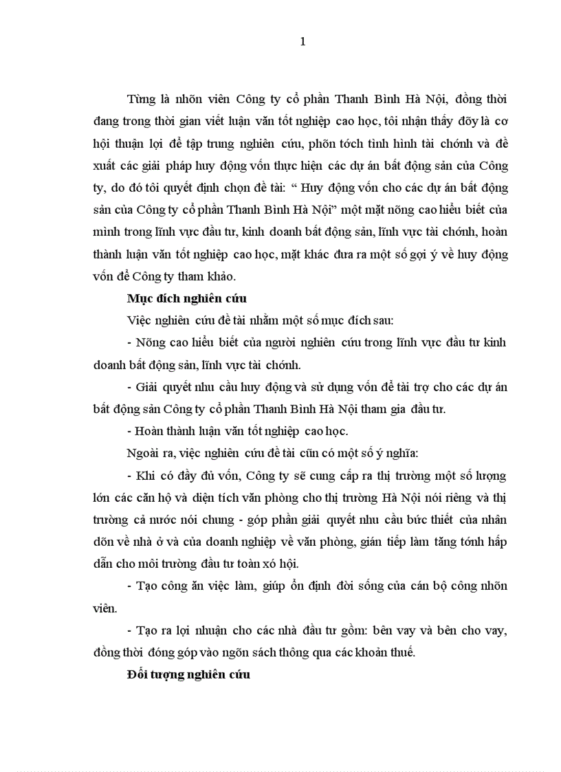 image for page Huy động vốn cho các dự án bất động sản của công ty cổ phần Thanh Bình Hà Nội
