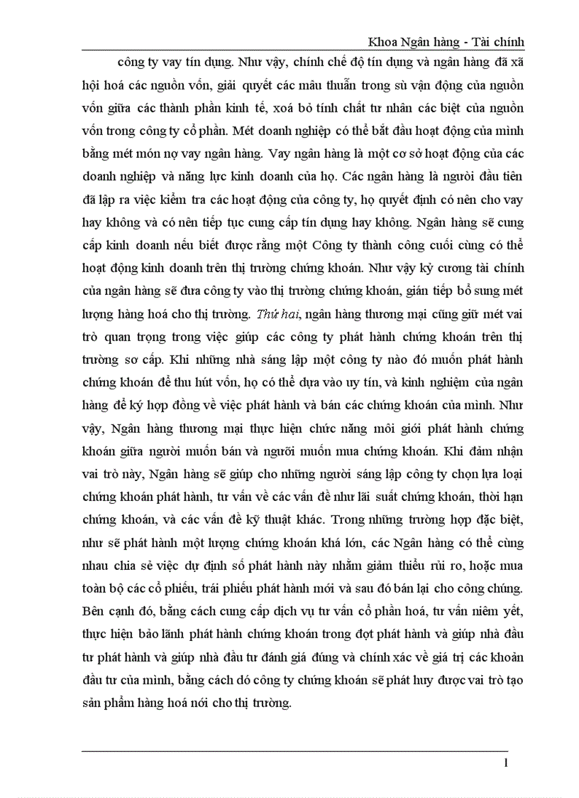 image for page Phát huy vai trò của Ngân hàng thương mại đối với sự phát triển của thị trường chứng khoán Việt Nam 1