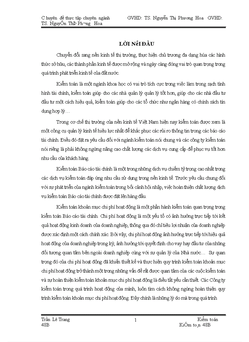 image for page Quy trình kiểm toán khoản mục chi phí hoạt động trong kiểm toán Báo cáo tài chính do Công ty TNHH kiểm toán PKF Việt Nam thực hiện 1