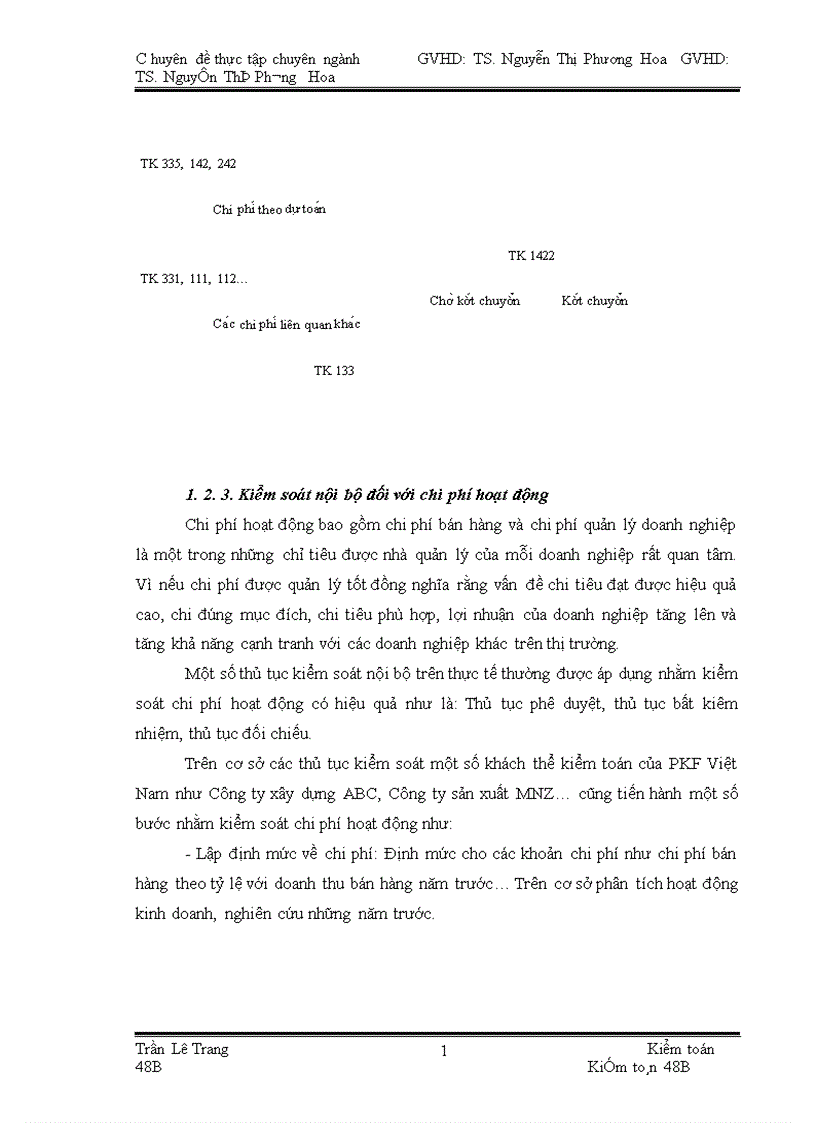 image for page Quy trình kiểm toán khoản mục chi phí hoạt động trong kiểm toán Báo cáo tài chính do Công ty TNHH kiểm toán PKF Việt Nam thực hiện 1