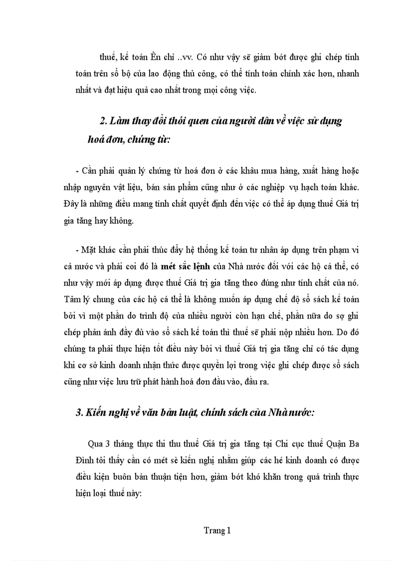 image for page Bàn về công tác quản lí thu thuế giá trị gia tăng ở khu vực kinh tế cá thể trên địa bàn quận Ba đình 1