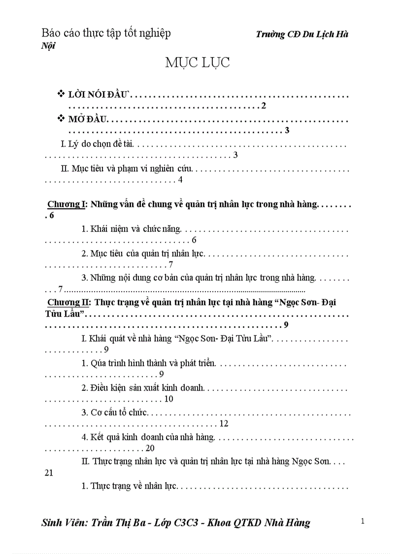image for page Báo cáo thực tập tổng hợp về quản trị nhân lực tại nhà hàng
