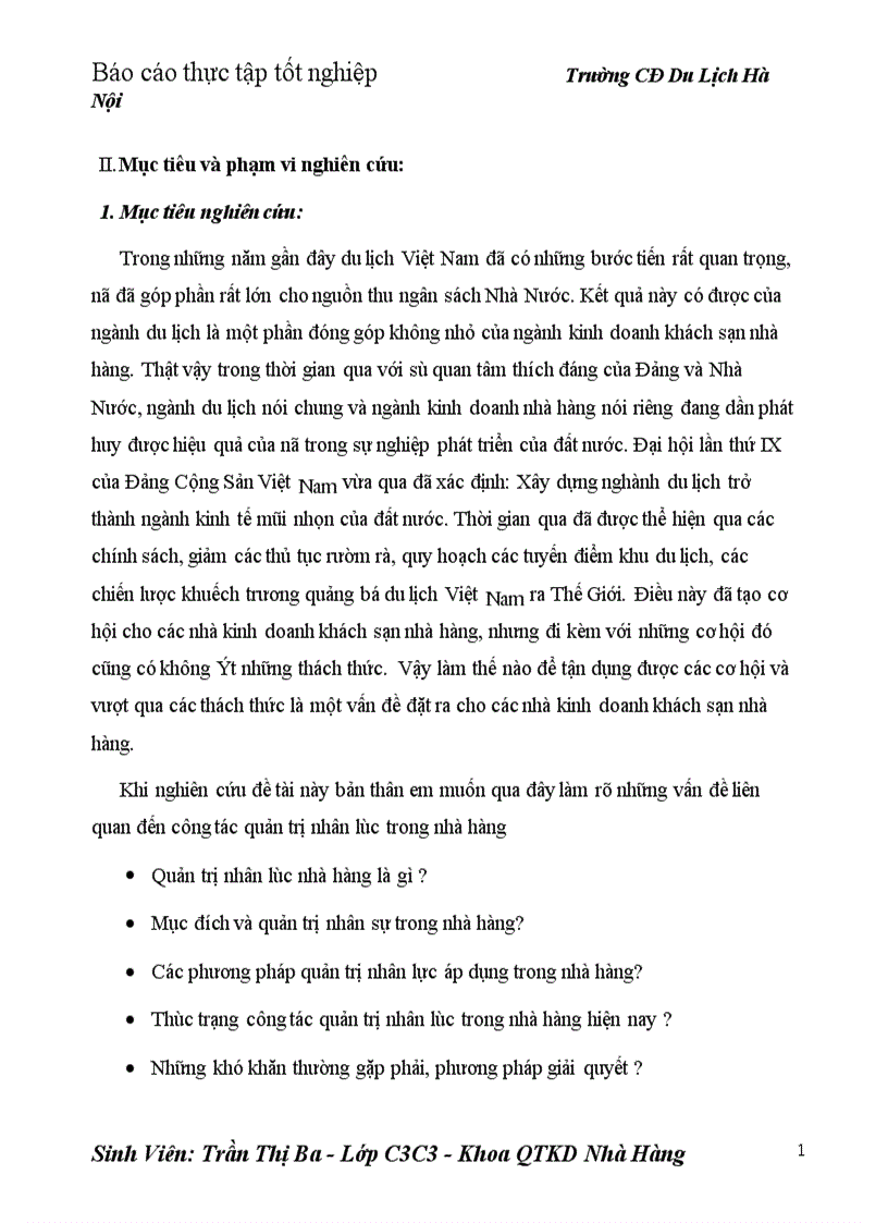 image for page Báo cáo thực tập tổng hợp về quản trị nhân lực tại nhà hàng