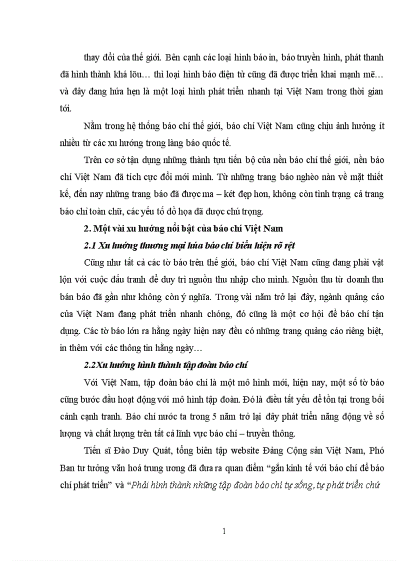 image for page Xu hướng báo chí Việt Nam