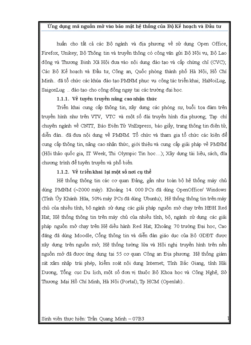 image for page Ứng dụng mã nguồn mở vào bảo mật hệ thống của bộ kế hoạch và đầu tư