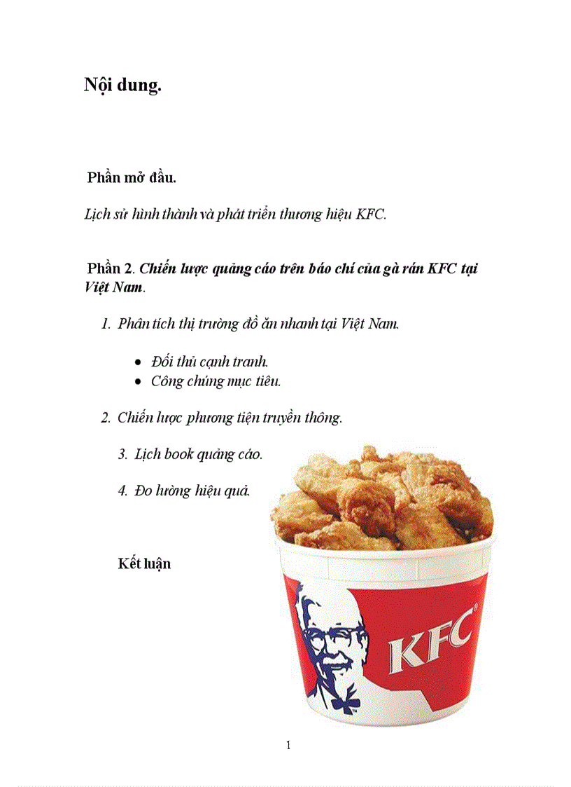 Xây dựng chiến lược quảng cáo trên báo chí cho sản phẩm gà rán KFC tại Việt Nam