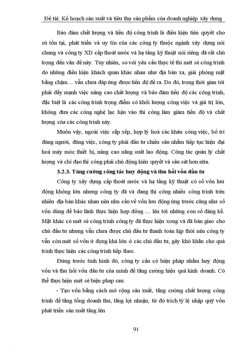 image for page Lập kế hoạch sản xuất và tiêu thụ sản phẩm tại Công ty xây dựng cấp thoát nước và hạ tầng kỹ thuật 1