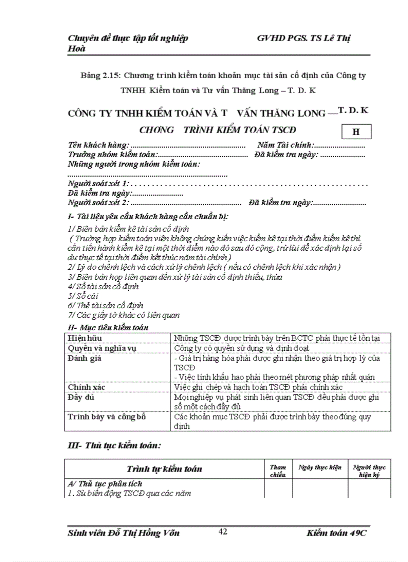 image for page Vận dụng quy trình kiểm toán vào kiểm toán khoản mục tài sản cố định trong kiểm toán báo cáo tài chính do Công ty TNHH Kiểm toán và Tư vấn Thăng Long