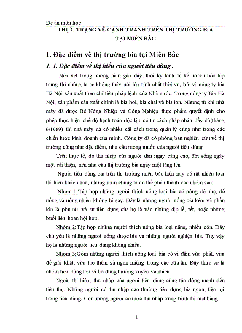 image for page Thực trạng về cạnh tranh trên thị trường BIA tại Miền Bắc và một số giải pháp trong cạnh tranh của công ty Bia Hà Nội