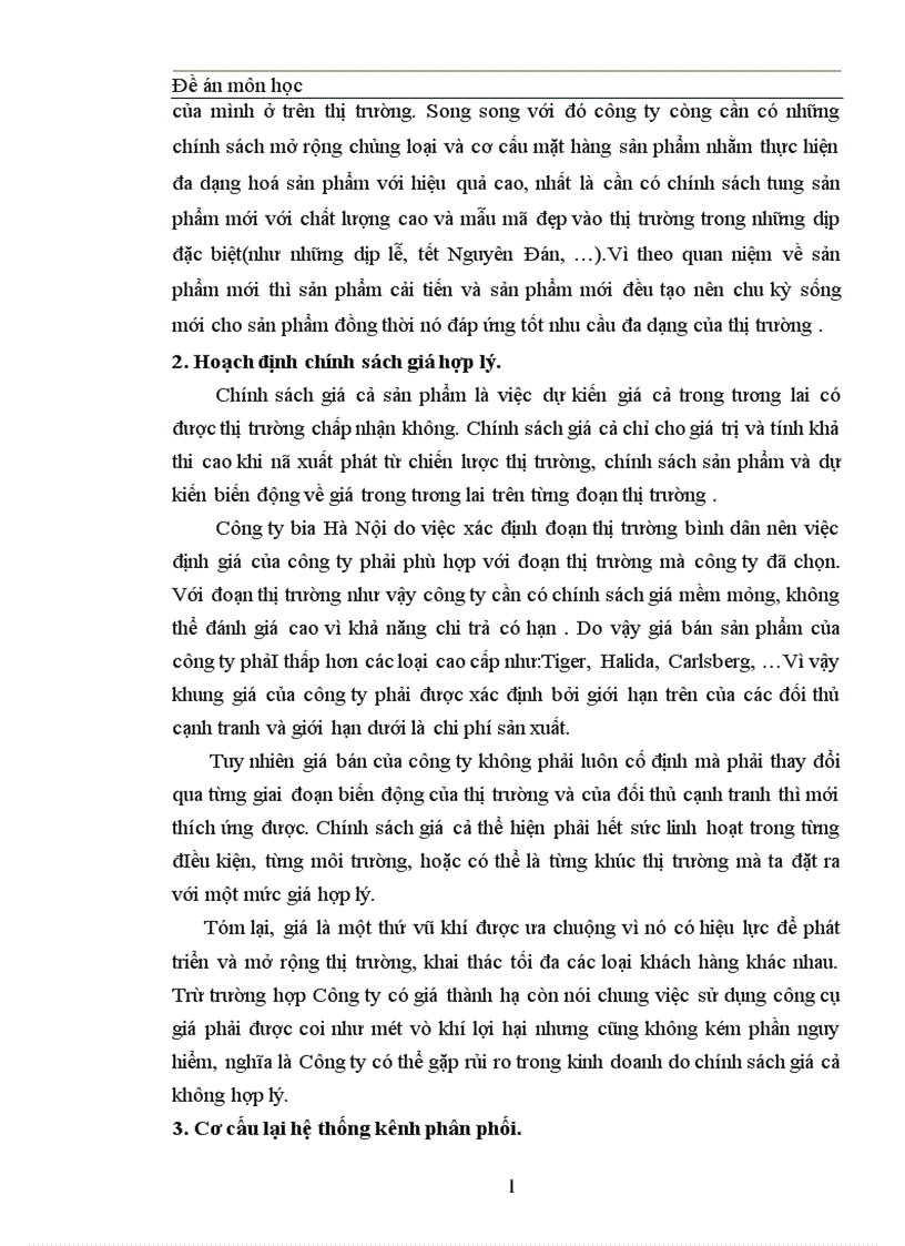 image for page Thực trạng về cạnh tranh trên thị trường BIA tại Miền Bắc và một số giải pháp trong cạnh tranh của công ty Bia Hà Nội