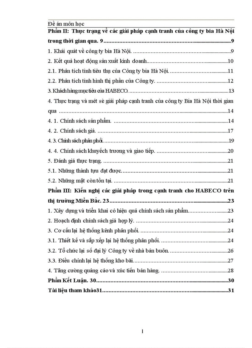 image for page Thực trạng về cạnh tranh trên thị trường BIA tại Miền Bắc và một số giải pháp trong cạnh tranh của công ty Bia Hà Nội