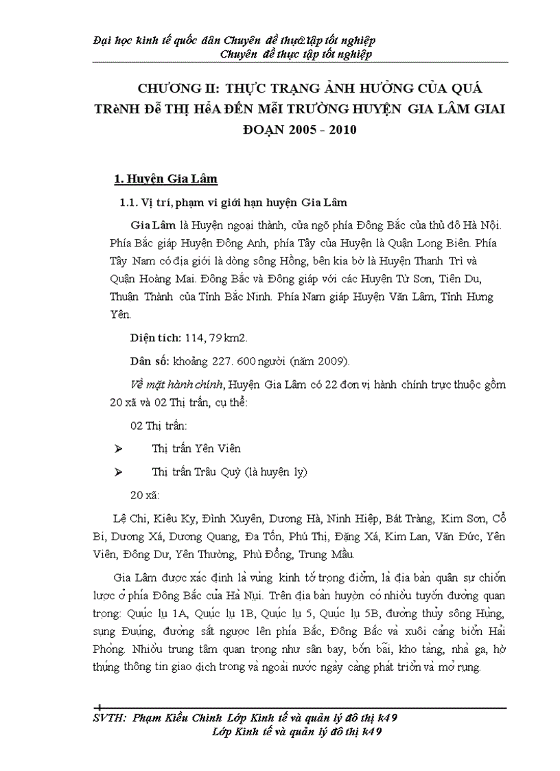 image for page Tác động quá trình đô thị hóa đến môi trường huyện Gia Lâm Thực trạng và giải pháp