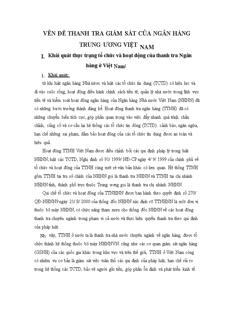 image for page Vấn đề thanh tra giám sát của ngân hàng trung ương việt nam