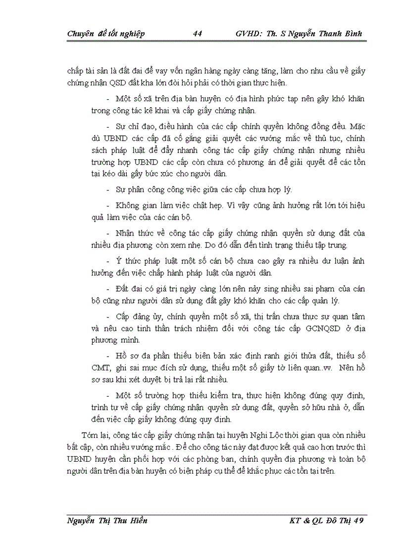 image for page Thực trạng và giải pháp cấp giấy chứng nhận quyền sử dụng đất trên địa bàn huyện Nghi Lộc tỉnh Nghệ An