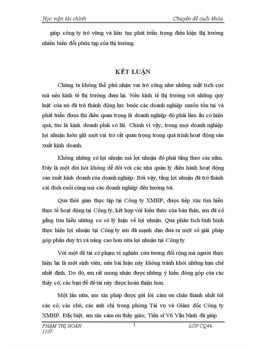 image for page Lợi nhuận và các giải pháp chủ yếu tăng lợi nhuận tại công ty xi măng Hải Phòng