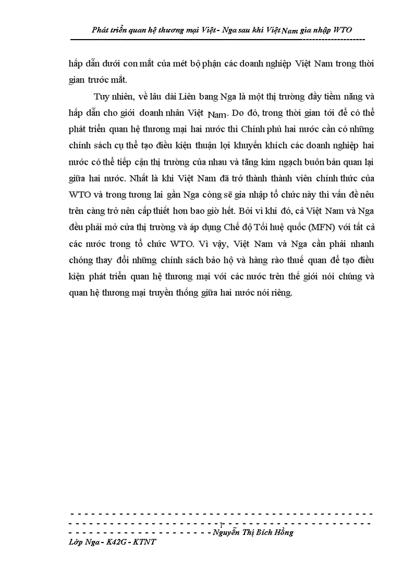 image for page Phát triển quan hệ thương mại Việt Nga sau khi Việt Nam gia nhập WTO