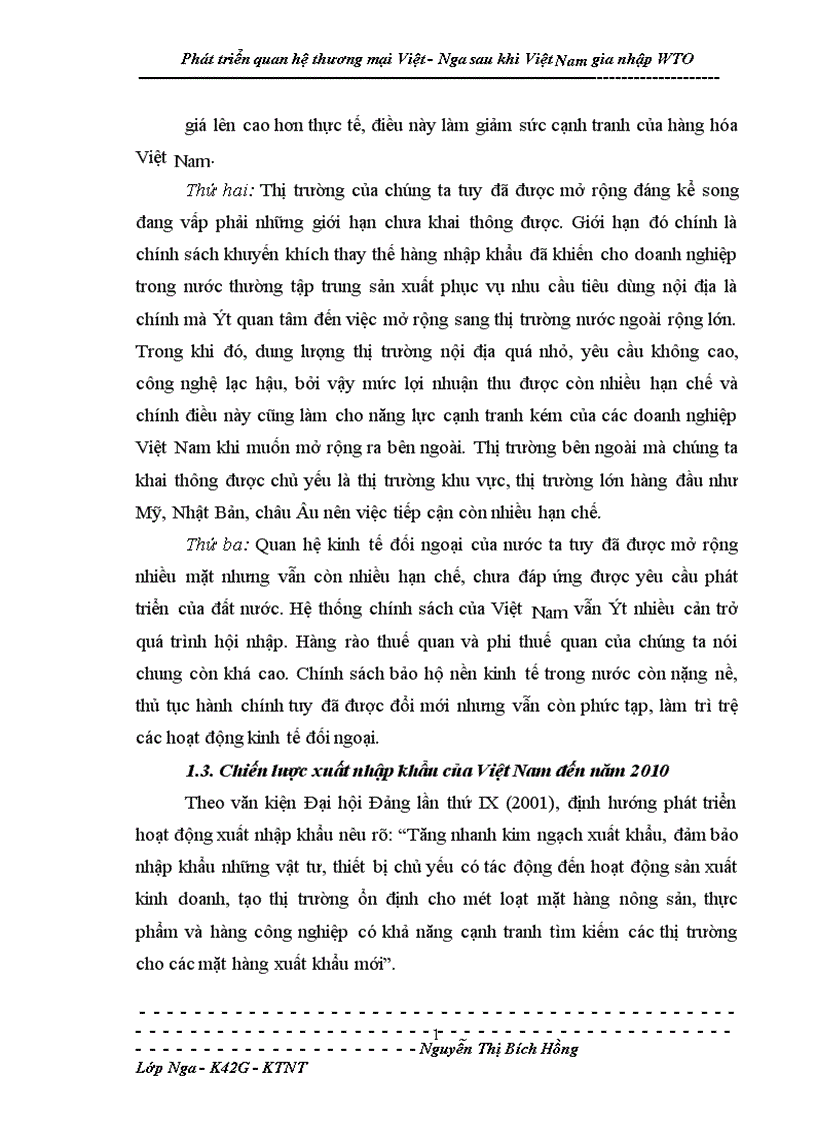 image for page Phát triển quan hệ thương mại Việt Nga sau khi Việt Nam gia nhập WTO