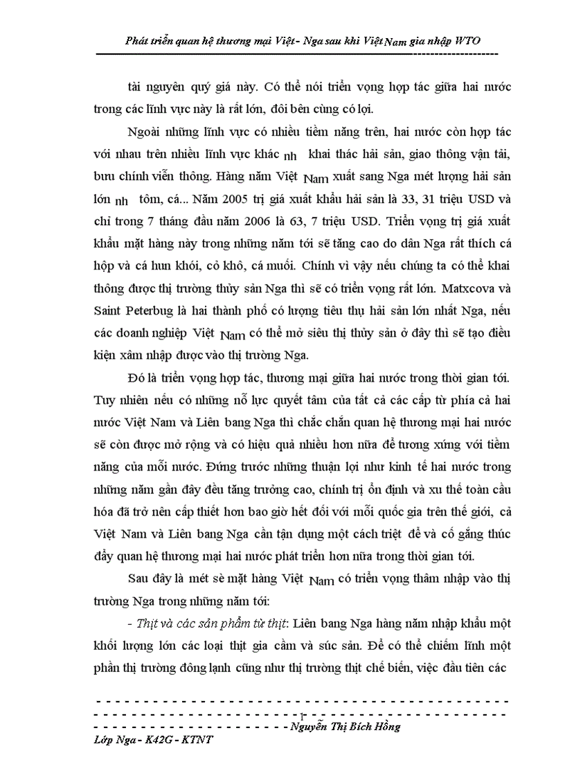 image for page Phát triển quan hệ thương mại Việt Nga sau khi Việt Nam gia nhập WTO
