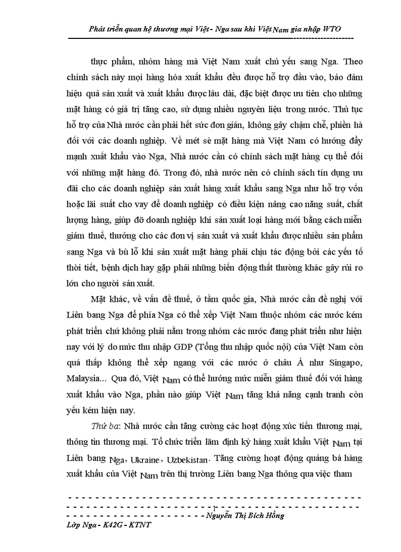 image for page Phát triển quan hệ thương mại Việt Nga sau khi Việt Nam gia nhập WTO